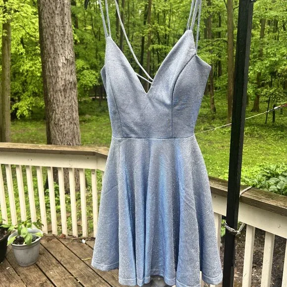 Homecoming | Windsor Light Blue Glitter Fit & Flare Dress XS | NWT - Picture 1 of 8